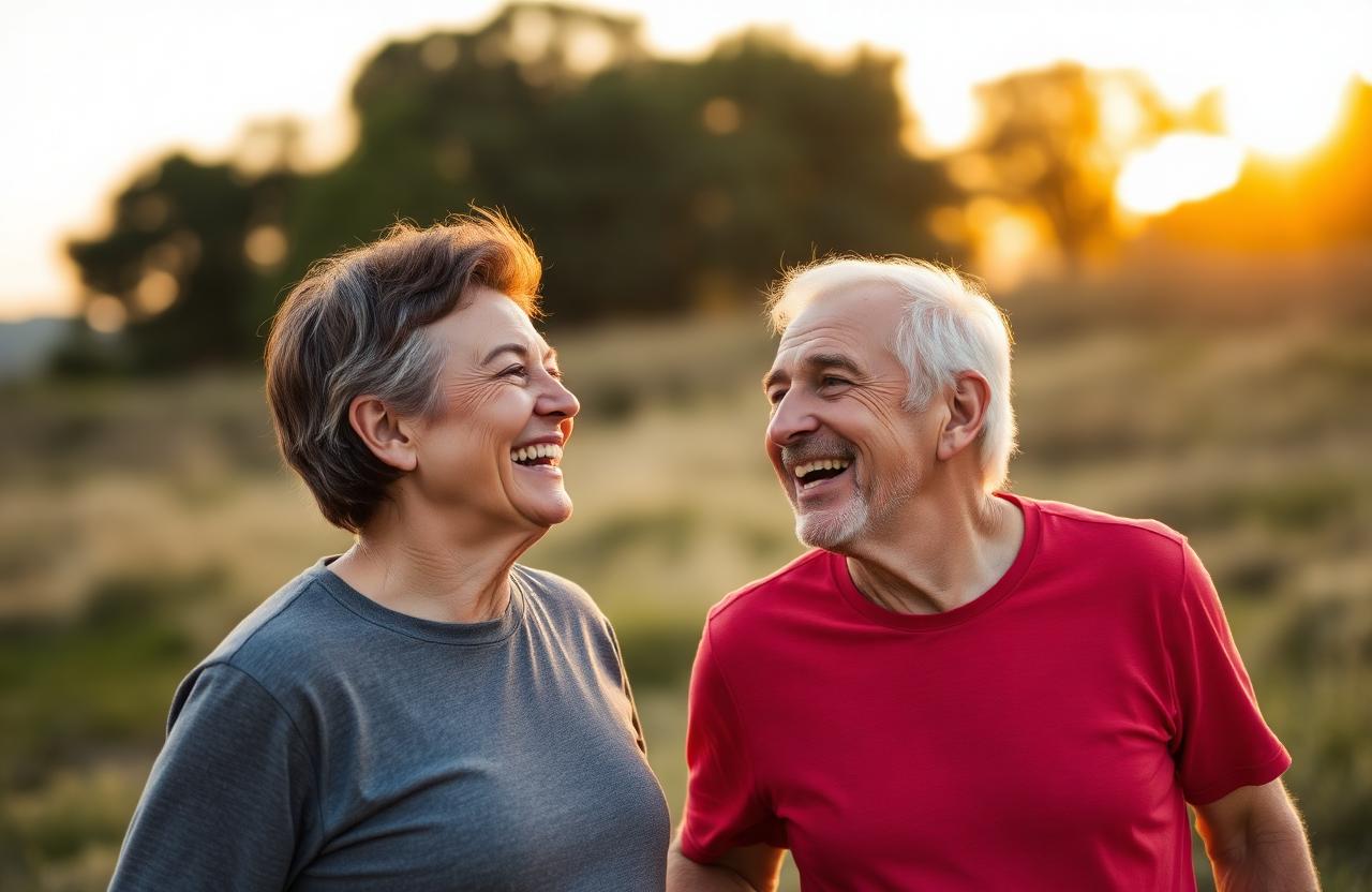 Happy mature couple enjoying renewed vitality